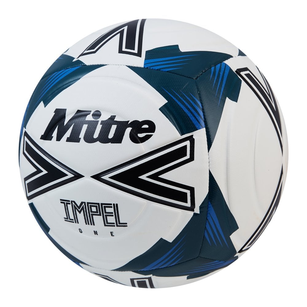 The White Blue Mitre Impel Training Footballs Are Now Constructed With A 6 Panel Design